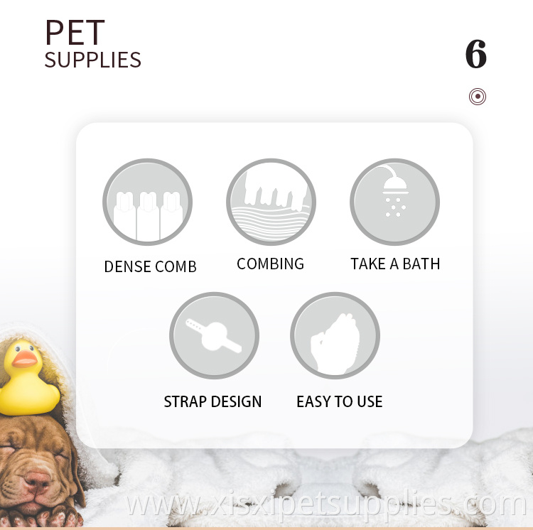 Factory Wholesale Rubber Dog Bath Grooming Brush Pet Dog Bath Brush Comb